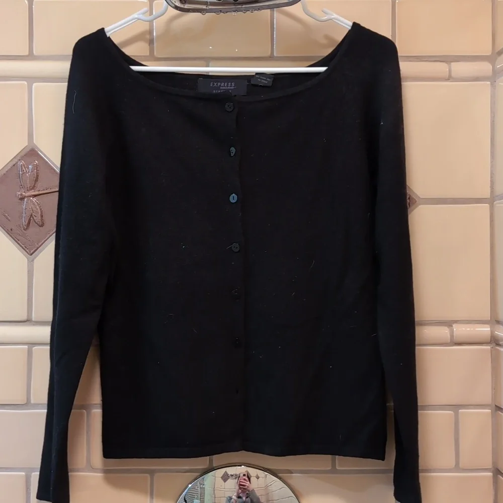 Vintage Express silk & cashmere cardigan - Picture 2 of 8